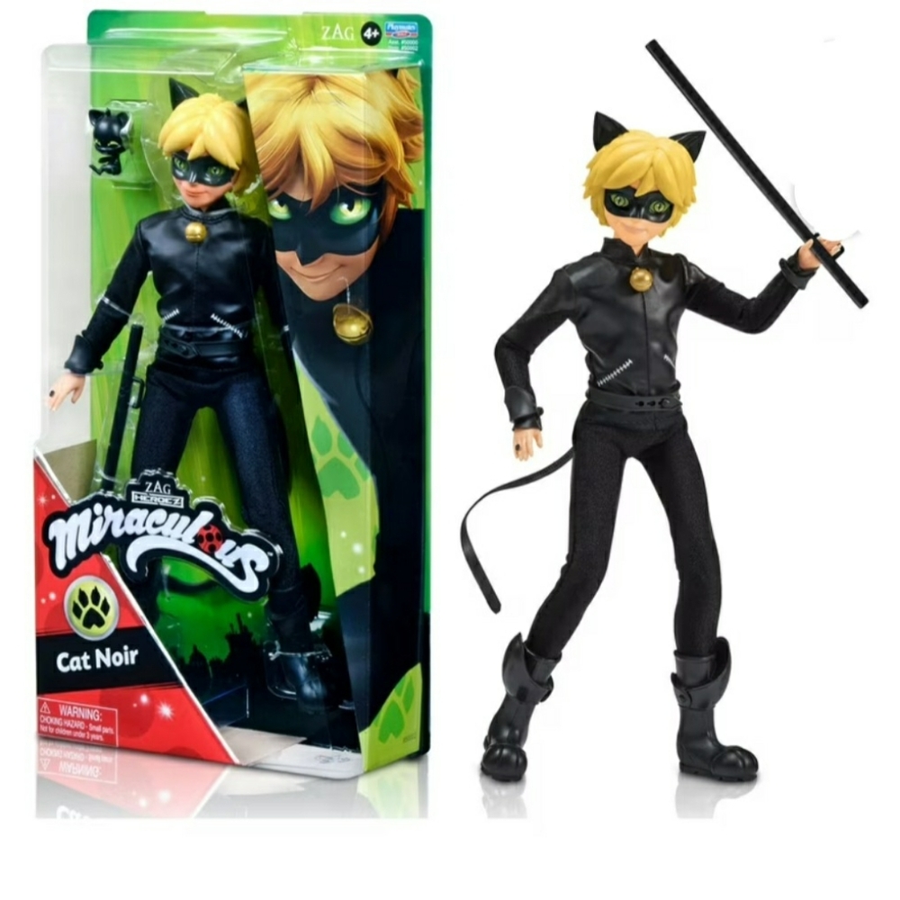 Miraculous Cat Noir 12" Posable Figure w/3 Accessories!